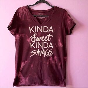 TORRID "Kinda Sweet Kinda Savage" Tie Dye Tee Empowering  L/XL Y2K Stretch